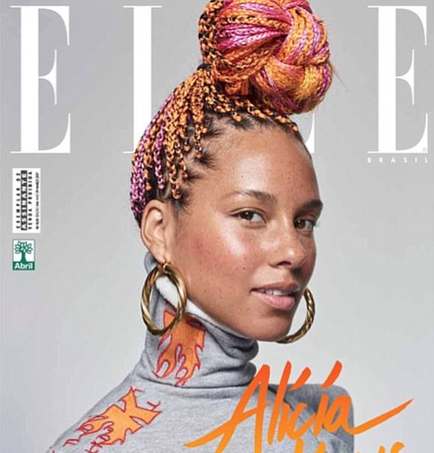  Alicia Keys Goes Bare Faced on Four Beautiful ‘Elle Brazil’ Covers