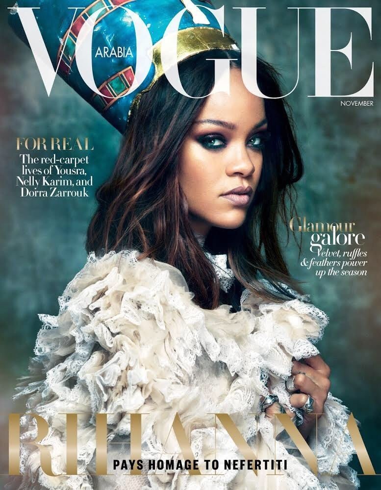  Rihanna Channels Egyptian Queen Nefertiti in New Cover For Vogue Arabia